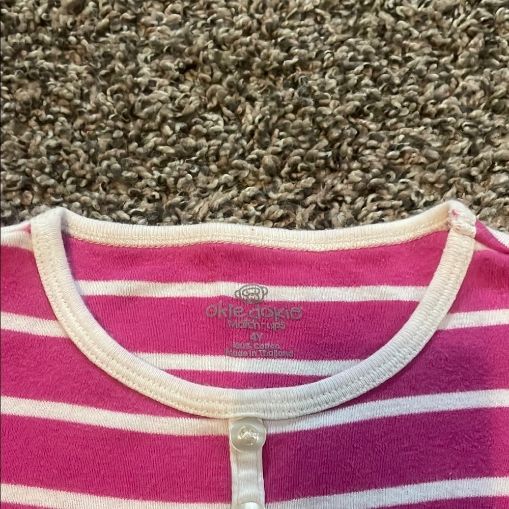 Okie Dokie Pink and White Striped Long Sleeve Tee - Picture 6 of 7